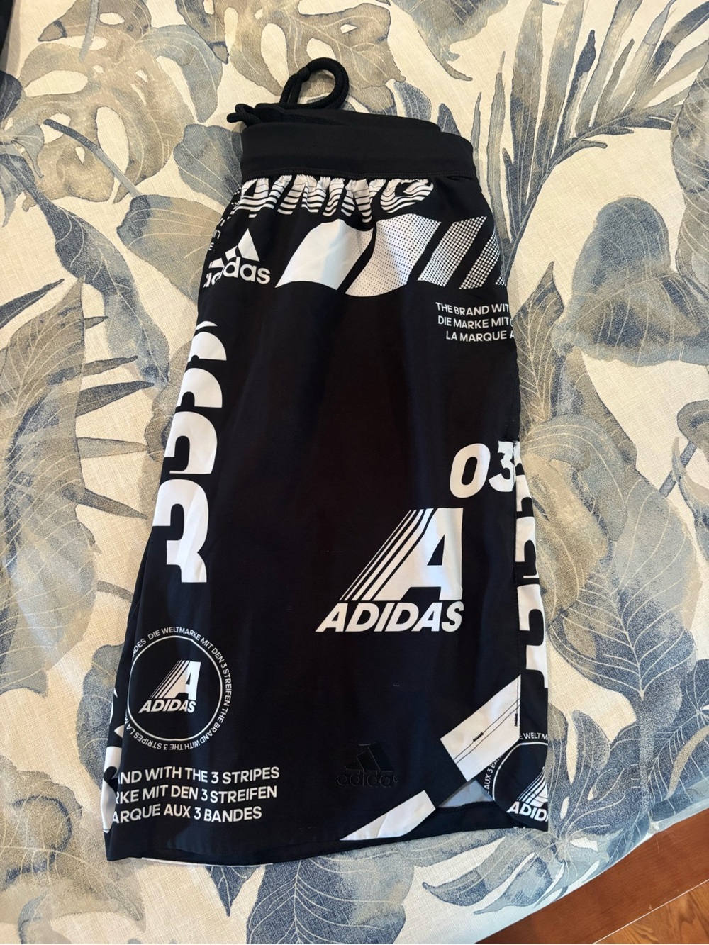 adidas Black Graphic Logo Kids Athletic Shorts